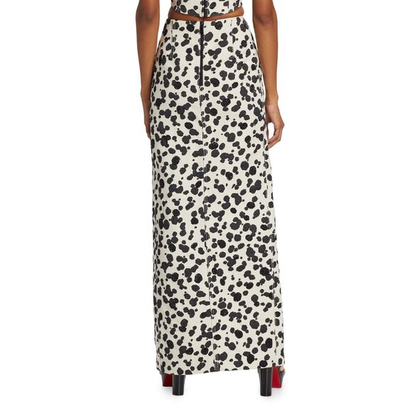 NWT AREA Dalmation Denim Maxi Skirt size 4 - Picture 3 of 6